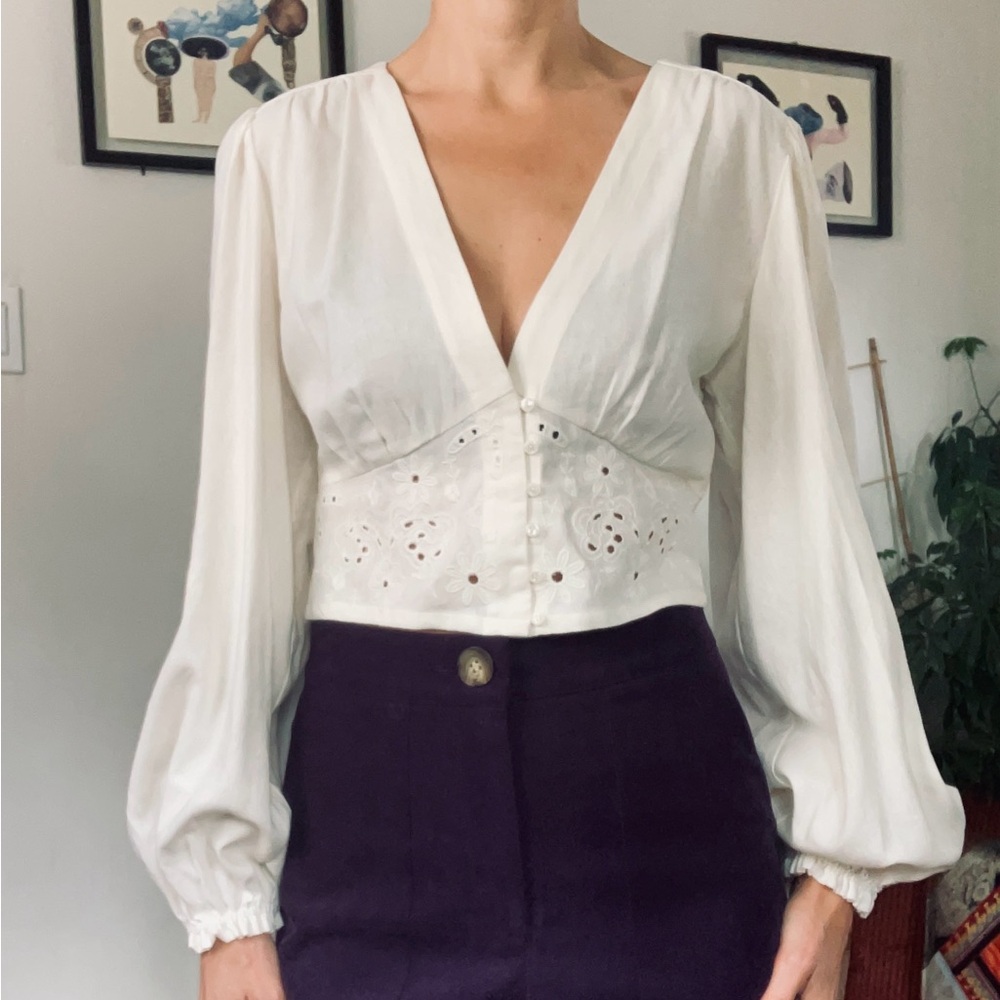 House of Harlow blouse, off-white, size S